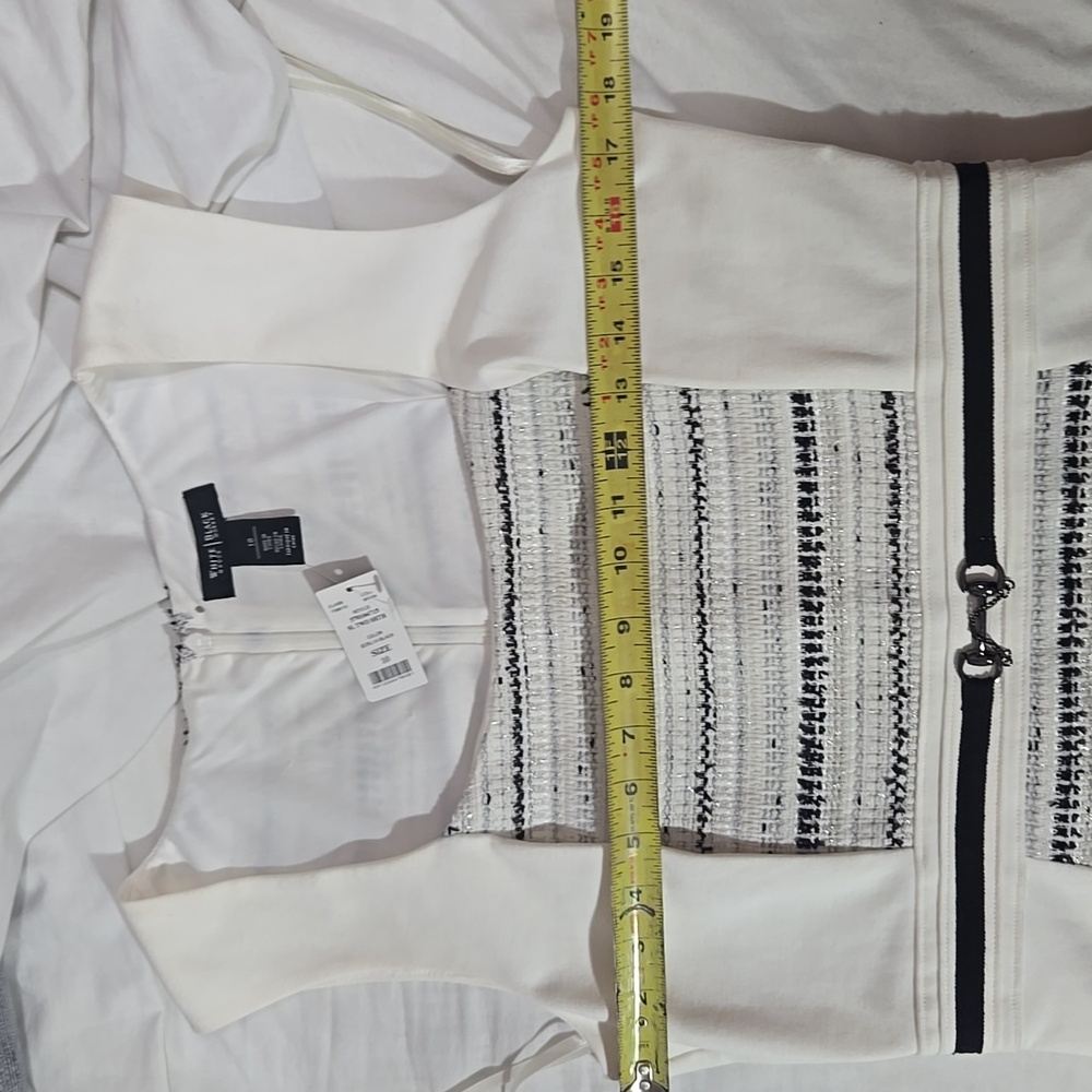 White House Black Market Sheath Ivory White With Tweed Detail NWT Sz 10 - Picture 11 of 12